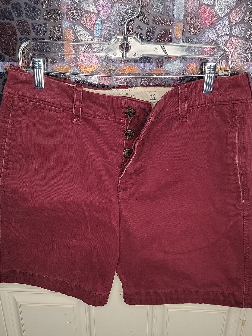 Abercrombie & Fitch Burgundy Casual Shorts